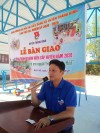 Đ/c Nguyễn Cao Cường - Bí thư Huyện đoàn phát biểu tại lễ bàn giao