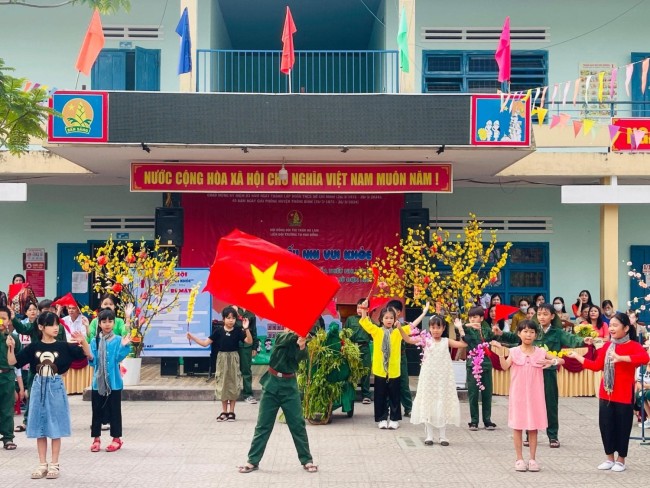 Thị trấn Hà Lam phối hợp với các liên đội đồng loạt tổ chức ngày hội “Thiếu nhi vui khỏe”