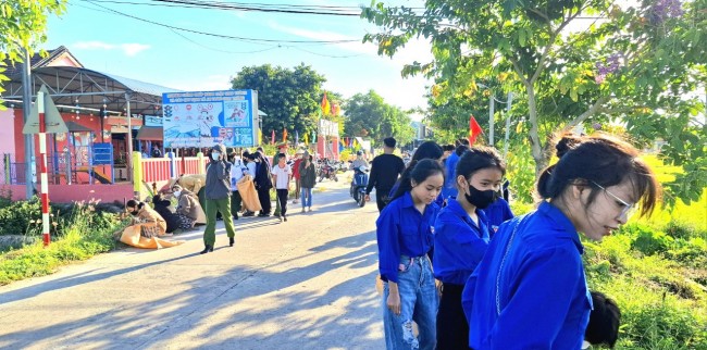 Đoàn xã Bình Nguyên xây dựng Tuyến đường Thanh niên tự quản "Sáng - Xanh - Sạch - Đẹp - An toàn" năm 2024