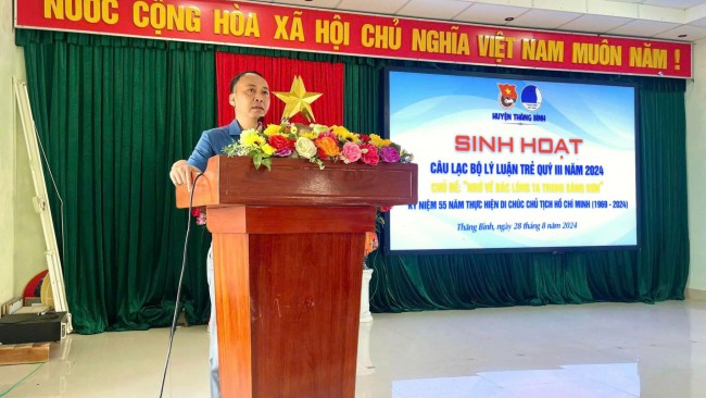 Huyện đoàn Thăng Bình tổ chức đợt sinh hoạt chính trị với chủ đề: "Nhớ về Bác - Lòng ta trong sáng hơn" nhân kỷ niệm 55 năm thực hiện Di chúc của Chủ tịch Hồ Chí Minh (1969 – 2024).