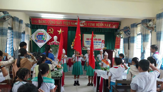 Bình Hải: Tham gia chỉ đạo Đại hội Liên đội trường TH Thái Phiên