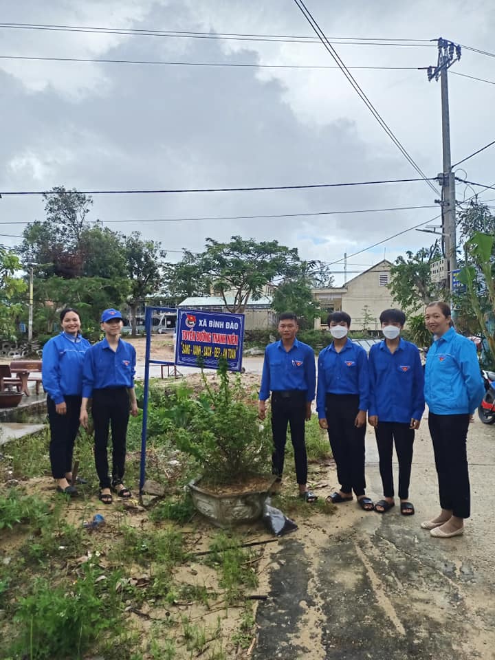 Tuổi trẻ xã Bình Đào ra mắt tuyến đường Thanh niên "  Sáng - xanh - sạch - đẹp"