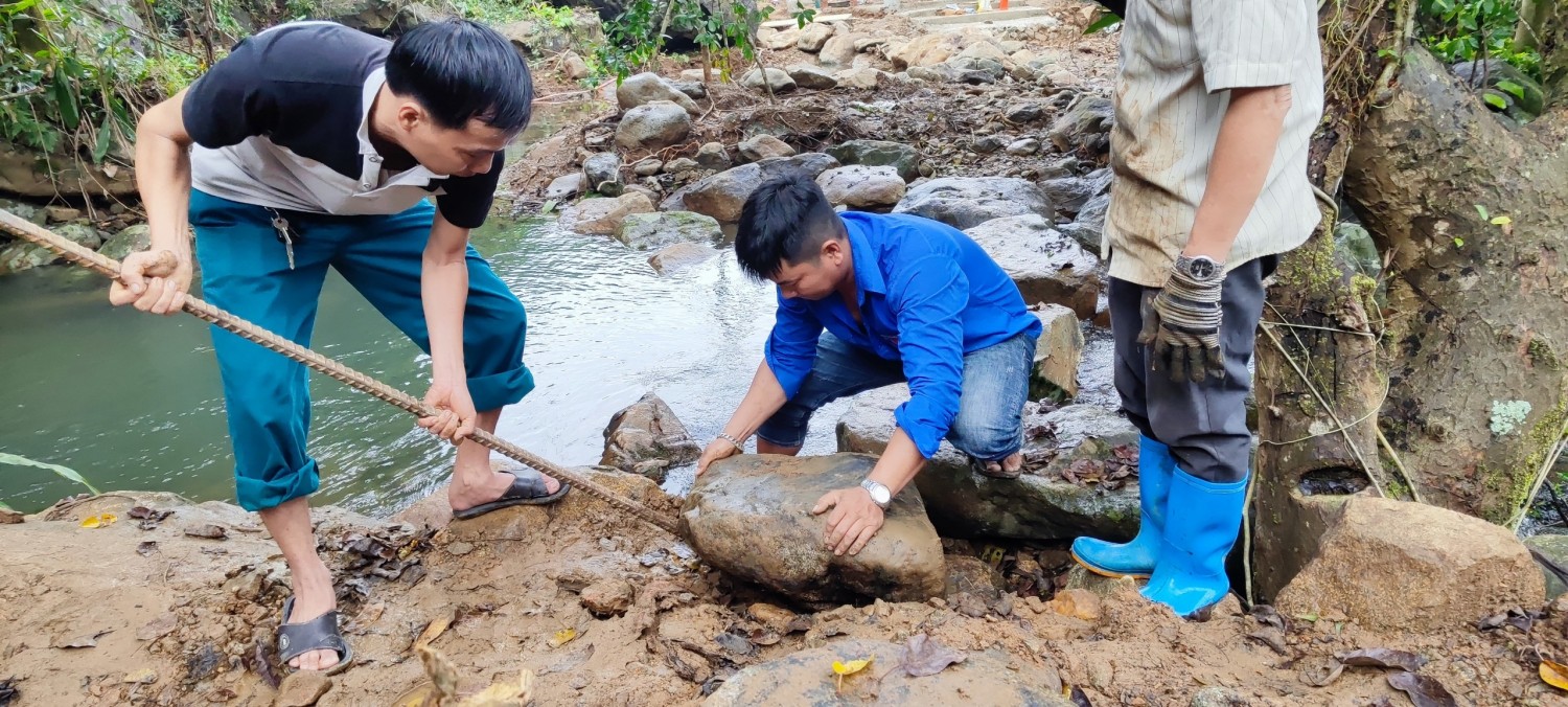 xếp đá khu chòi