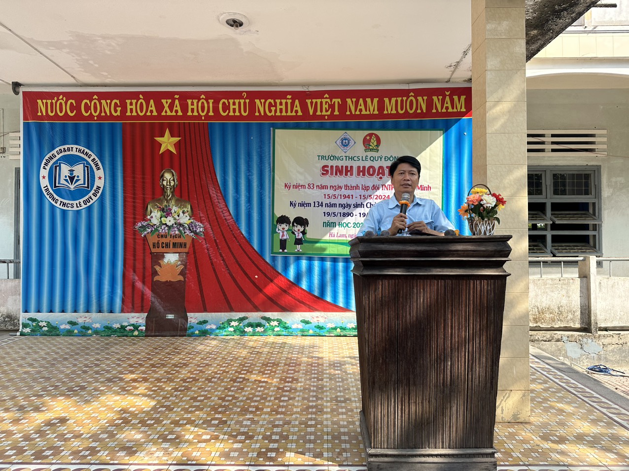 Liên đội Trường THCS Lê Quý Đôn tổ chức sinh hoạt kỷ niệm 83 năm ngày thành lập Đội TNTP Hồ Chí Minh và 134 năm ngày sinh của Bác Hồ kính yêu
