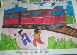 Bức tranh "Không ném đất, đá lên tàu"