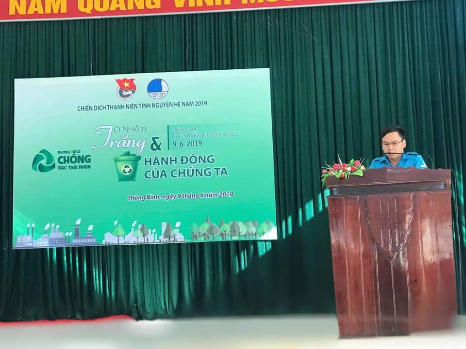 Tuổi trẻ Thăng Bình đồng loạt ra quân chống rác thải nhựa và Ngày chủ nhật xanh 9/6