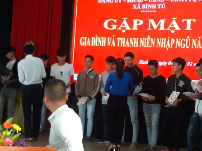 Đoàn xã Bình Tú tổ chức gặp mặt và  kết nạp Đoàn viên trong thanh niên nhập ngũ năm 2020