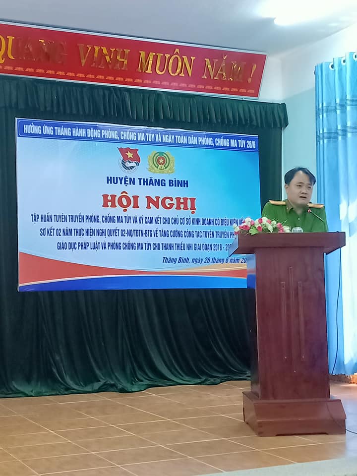 Thiếu tá Trần Đình Vũ – Đội phó Đội điều tra tội phạm về ma túy công an tỉnh Quảng Nam thông tin tình hình Ma túy trên địa bàn tỉnh Quảng Nam
