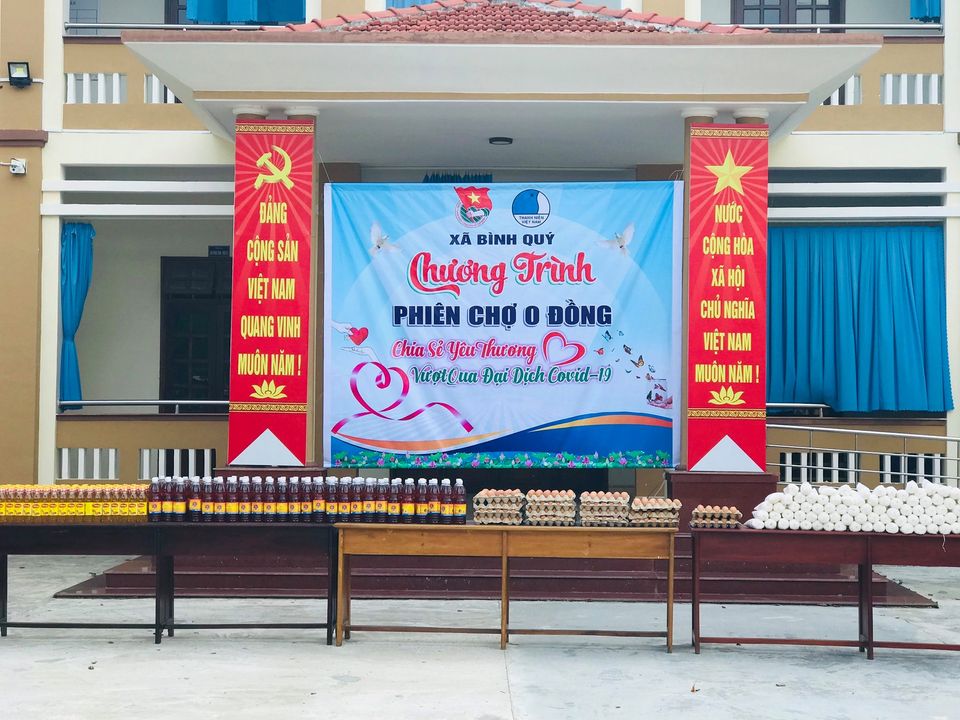 Đoàn xã Bình Quý tổ chức PHIÊN CHỢ 0 ĐỒNG