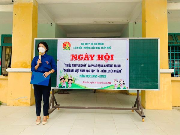 Đoàn xã Bình Sa cùng với hoạt động ngày hội "Thiếu nhi vui khỏe"